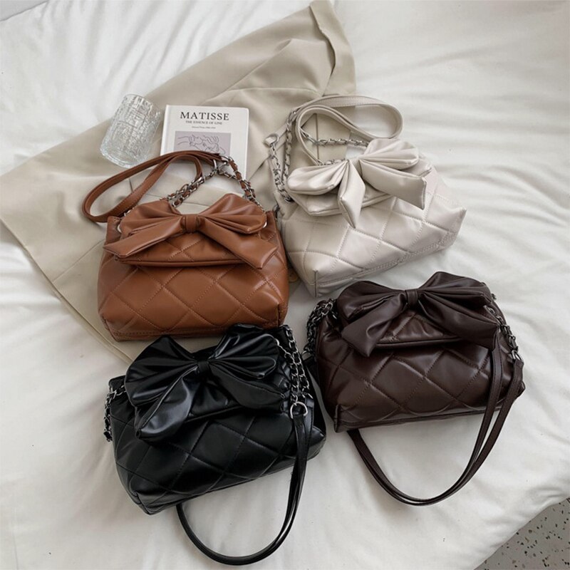 Rhombus Bow-Knot Crossbody Bag