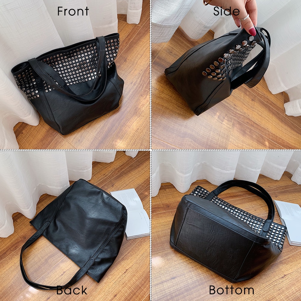 Fashion Rivet Large Capacity Women Shoulder Bag