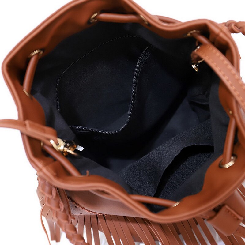 Drawstring Tassel Crossbody Bag