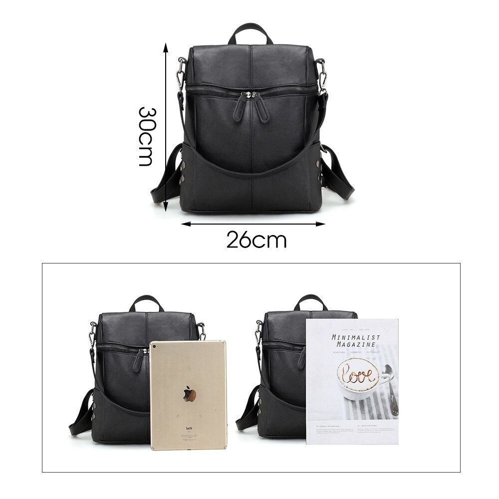 PU Leather School Backpack For Teenager