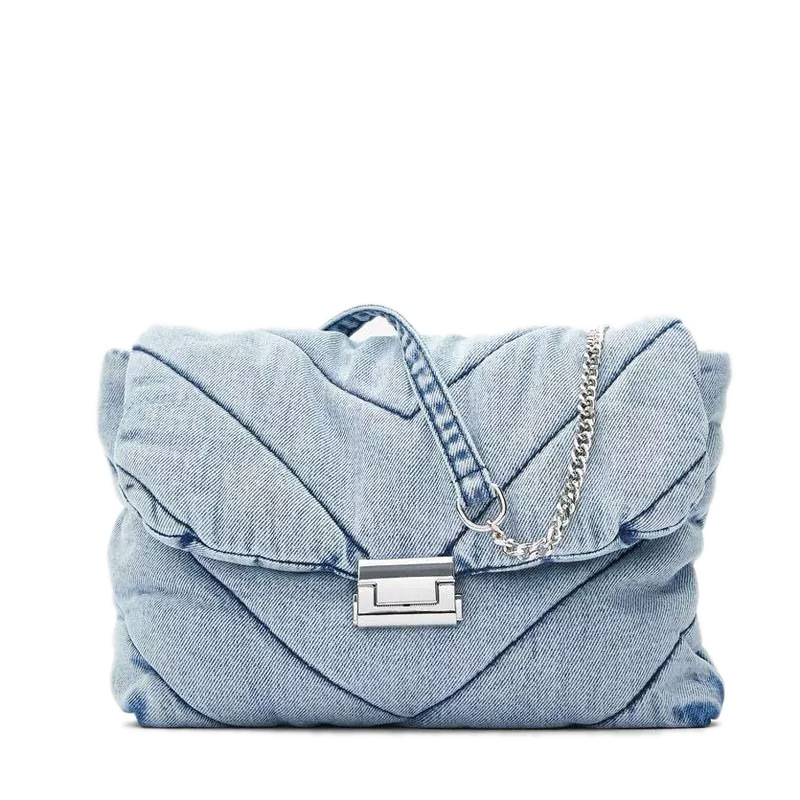 Denim Quilted Female Luxury Handbag