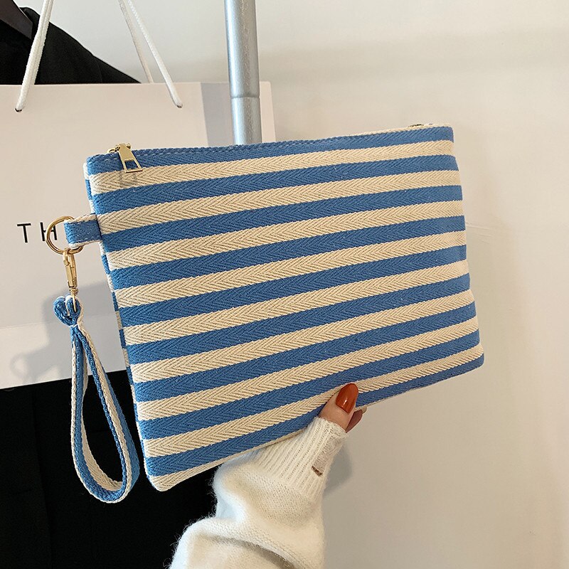 Striped Bags Clutch Canvas