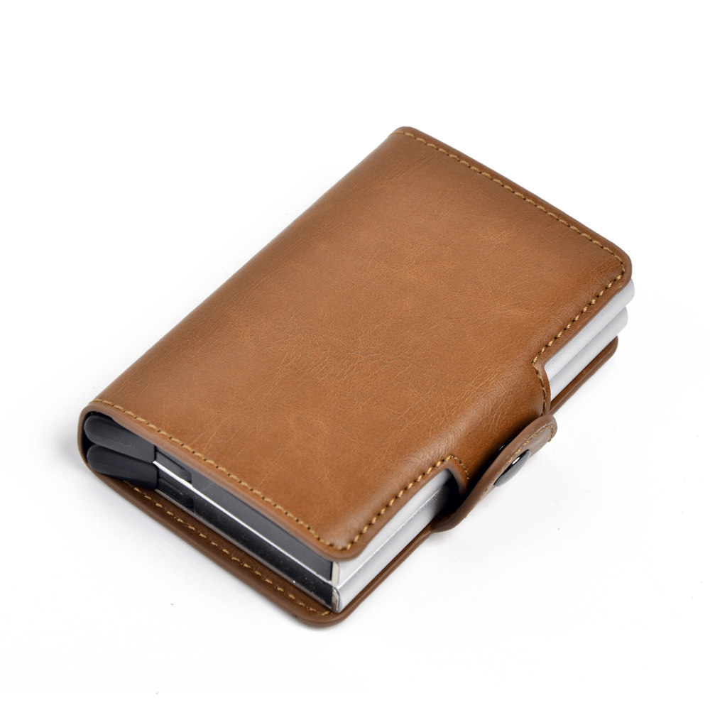 Double Aluminum Leather Credit Card