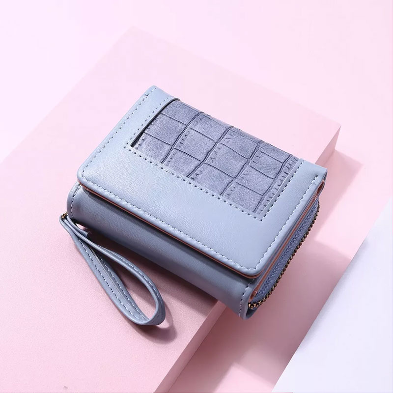 Square Plaid Women Short Wallet