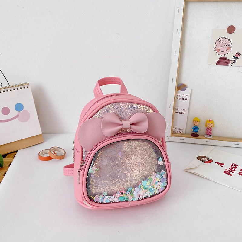 Children's Bags Girls New Sequin Backpack Cute