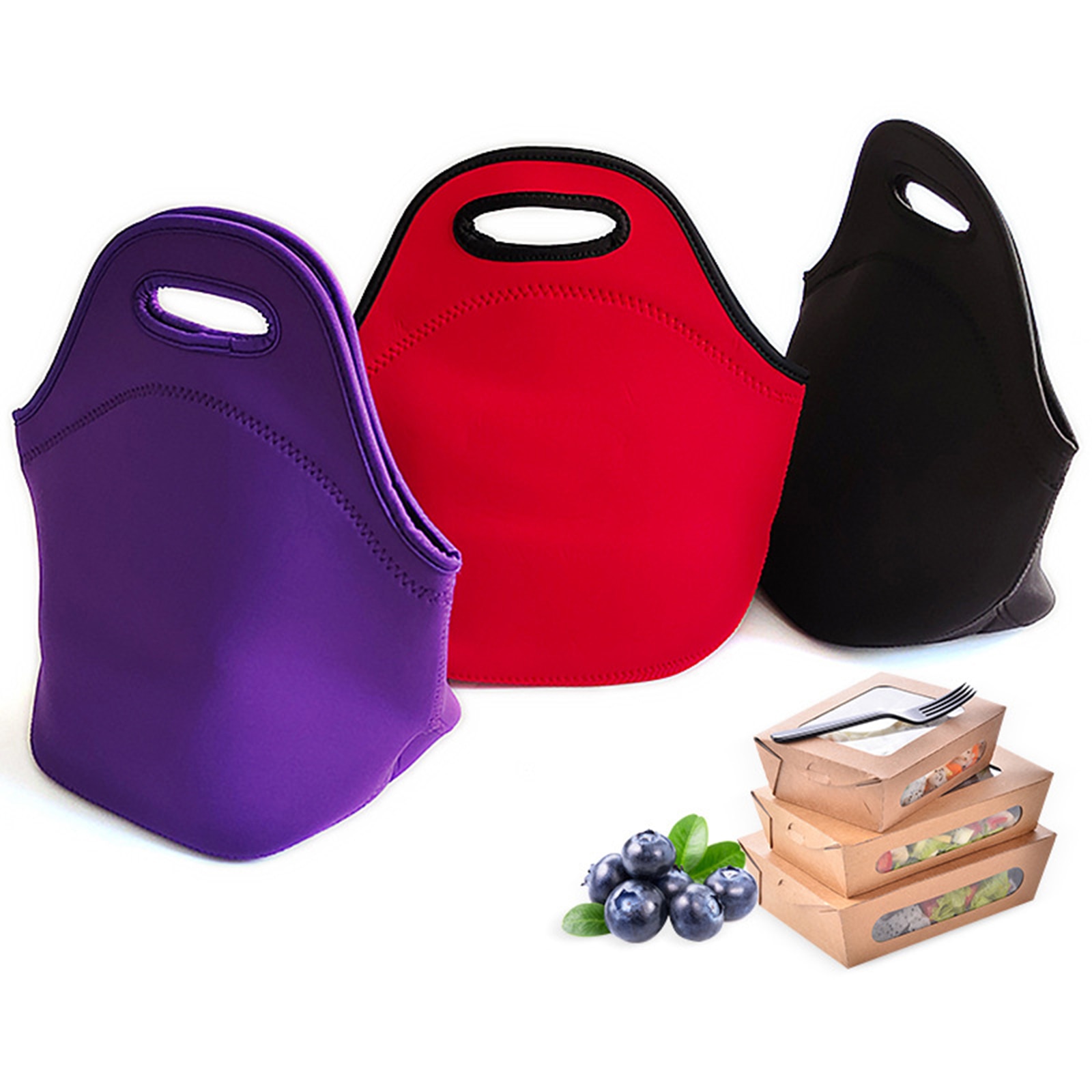 Lunch Bag Solid Color Large Capacity Thermal Bag