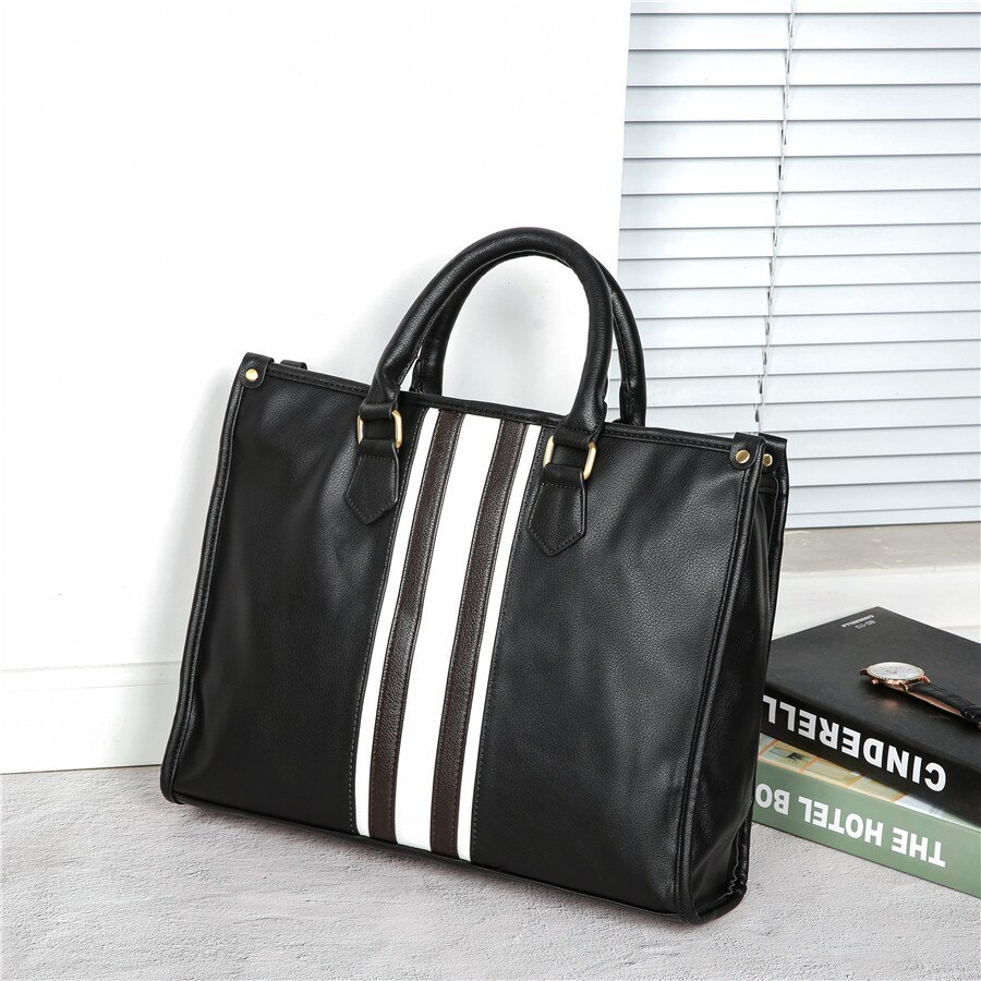 Men waterproof Leather Tote Bag