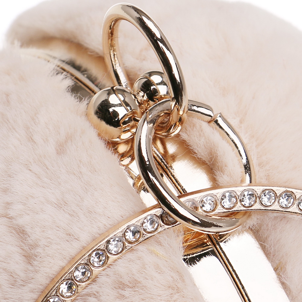 Ball Design Rabbit Fur Evening Bag