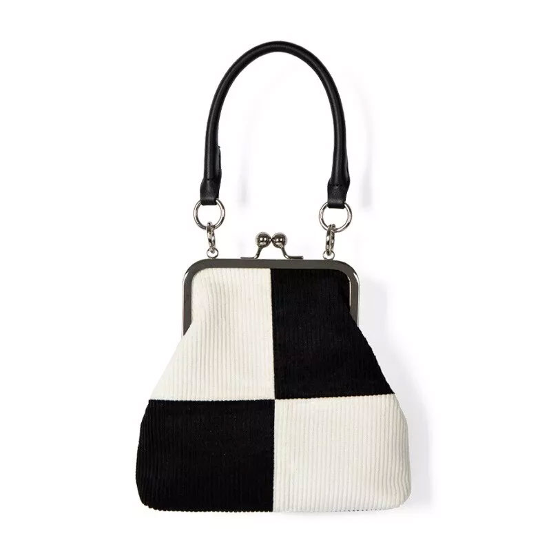 Knitting Corduroy Plaid Handbag
