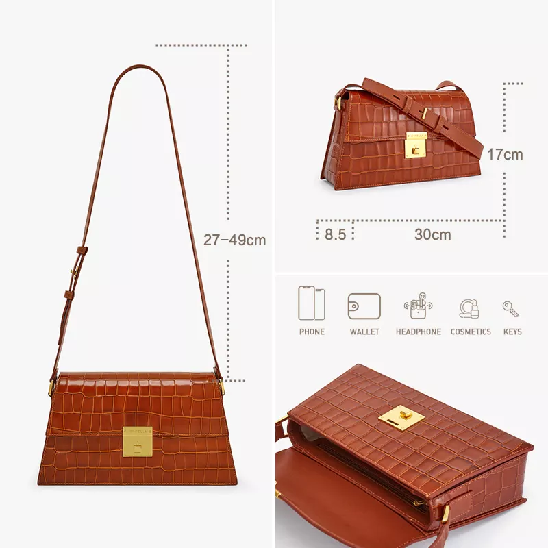 Luxury Crocodile Pattern Crossbody Retro Bag