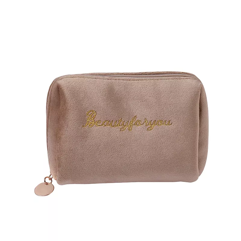 Women Zipper Velvet Make Up Bag