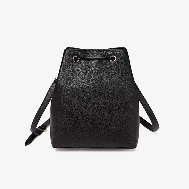 Genuine Leather Tassel Bucket Backapck