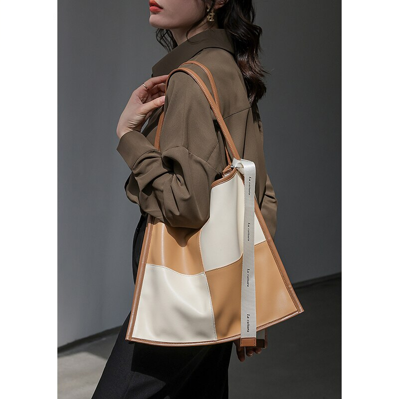 Tote Bags Large Color Block Grid