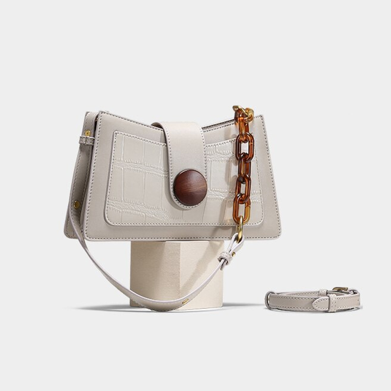 Crocodile Pattern Chain Shoulder Bag