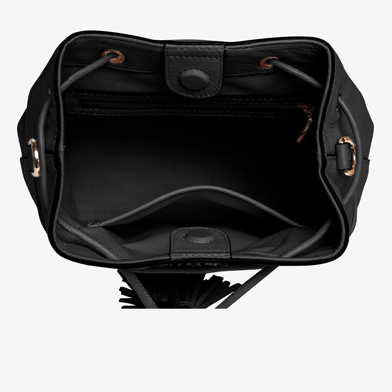 Genuine Leather Tassel Bucket Backapck