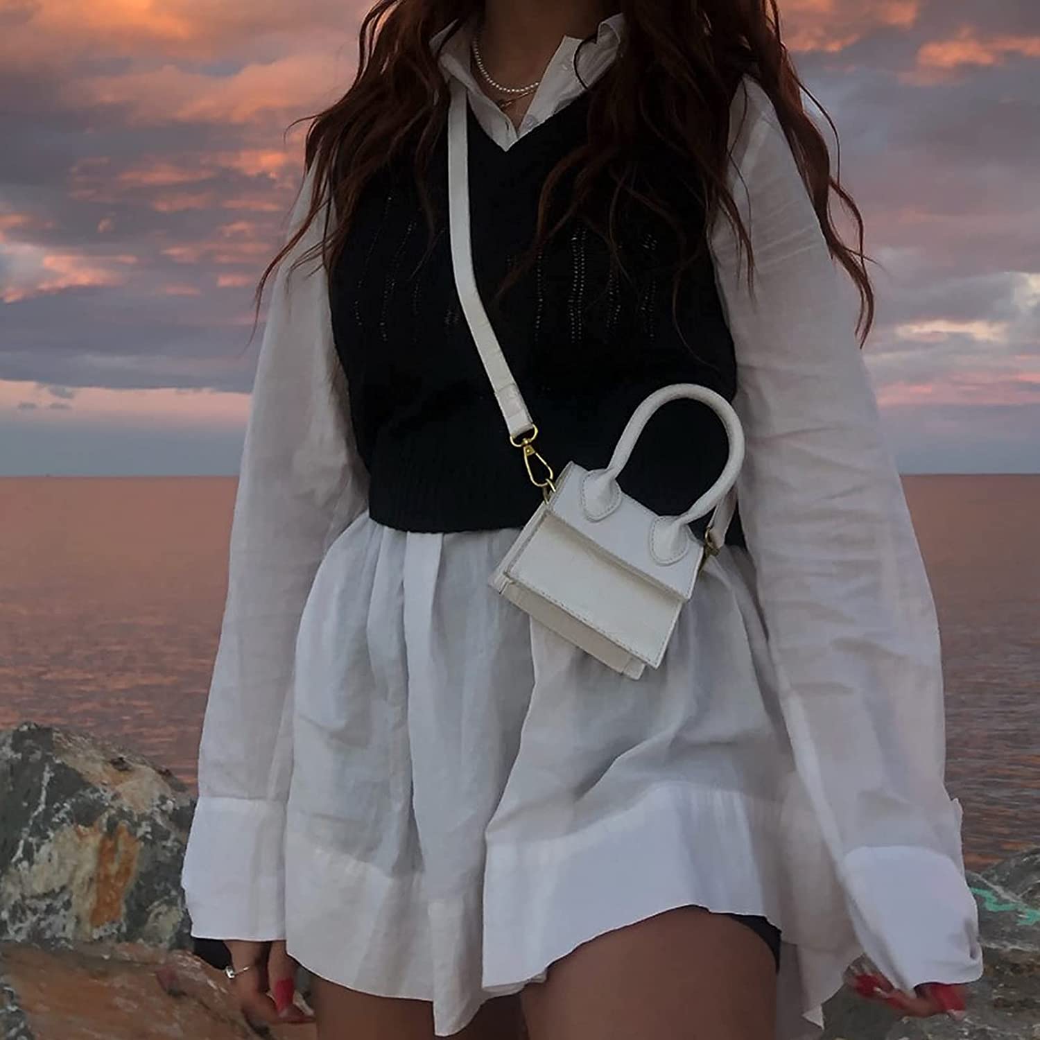 Mini Bag with Crocodile Pattern